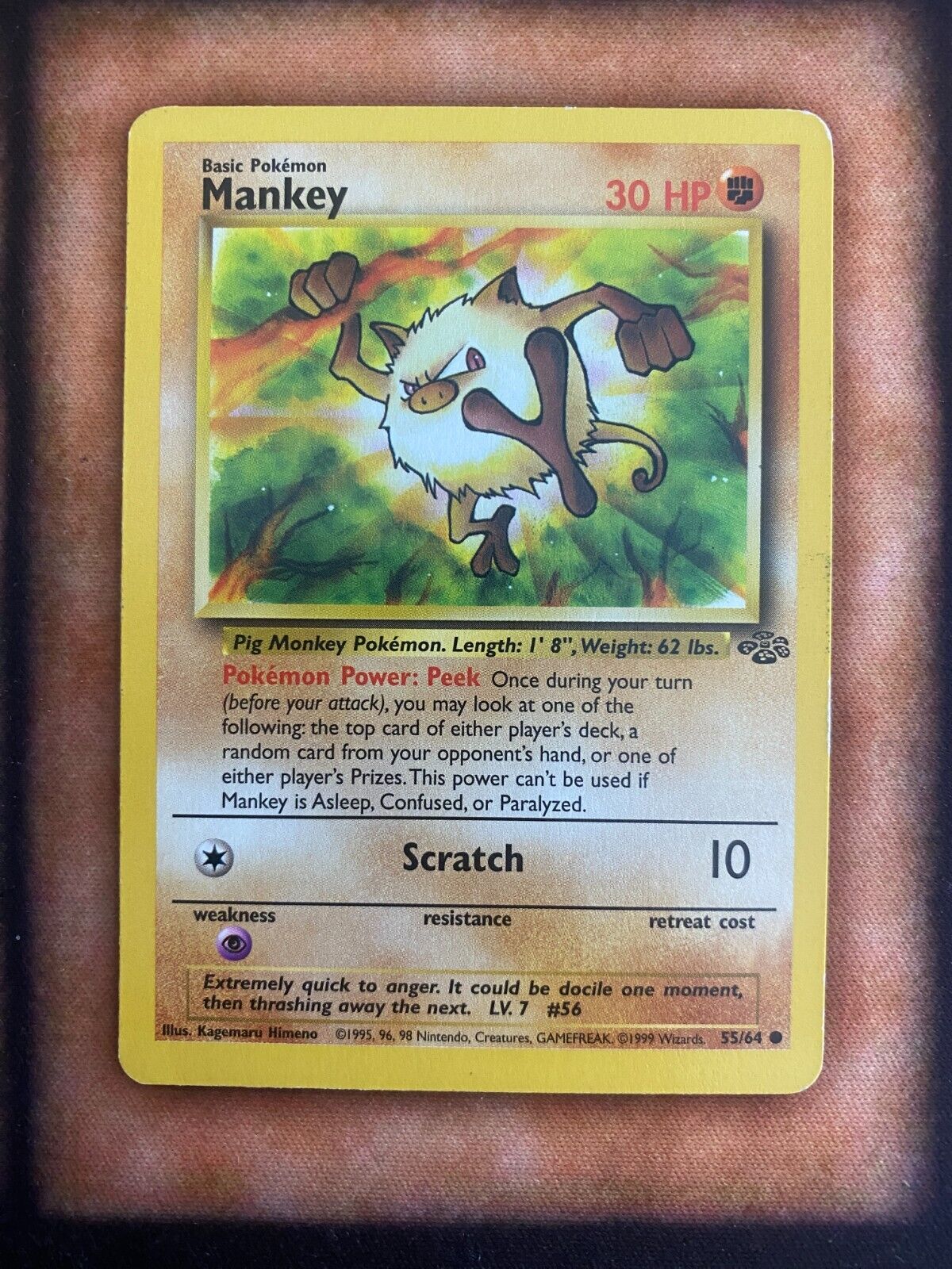 Pokemon Mankey 55/64 Jungle MP-LP