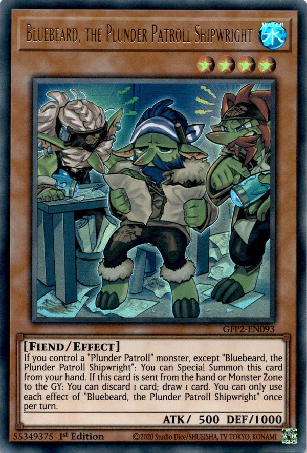Yugioh Bluebeard, the Plunder Patroll Shipwright GFP2-EN093 Ultra Rare 1st Ed NM
