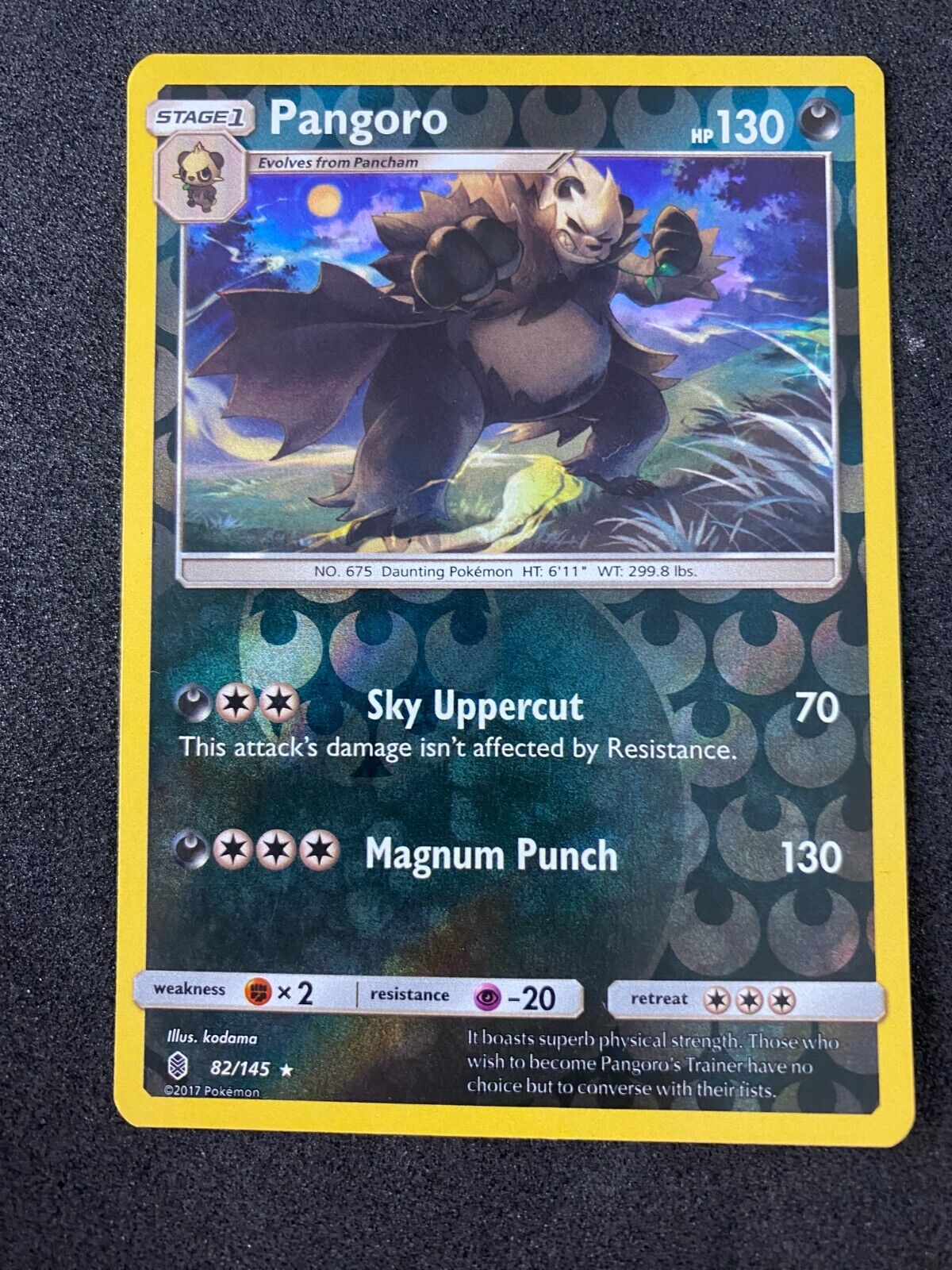 Pokemon Pangoro 82/145 Guardians Rising Reverse Holo LP