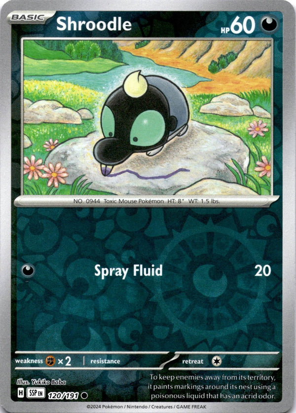 Pokemon Shroodle 120/191 Surging Sparks Reverse Holo NM