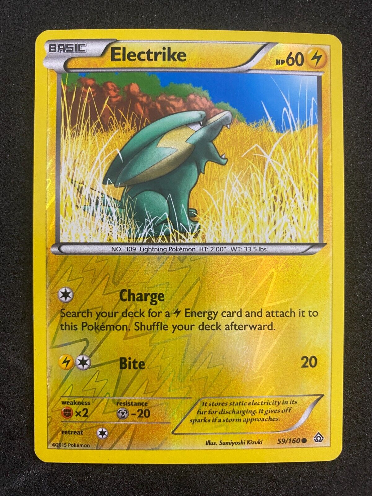 Pokemon Electrike 59/160 Primal Clash Reverse Holo MP