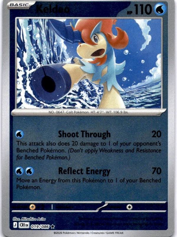 Pokemon Keldeo 019/086 Chaos Rising Reverse Holo NM
