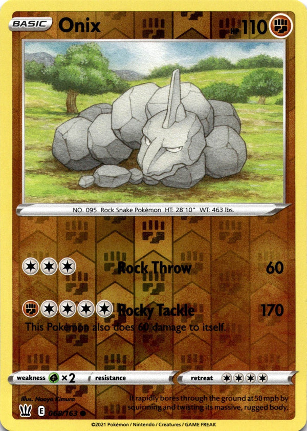 Pokemon Onix 068/163 Battle Styles Reverse Holo NM