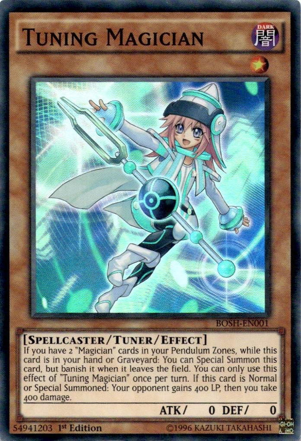 Yugioh Tuning Magician BOSH-EN001 Super Rare 1st Edition MP