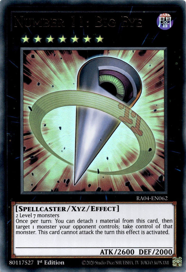 Yugioh Number 11: Big Eye RA04-EN062 Ultra Rare 1st Edition NM