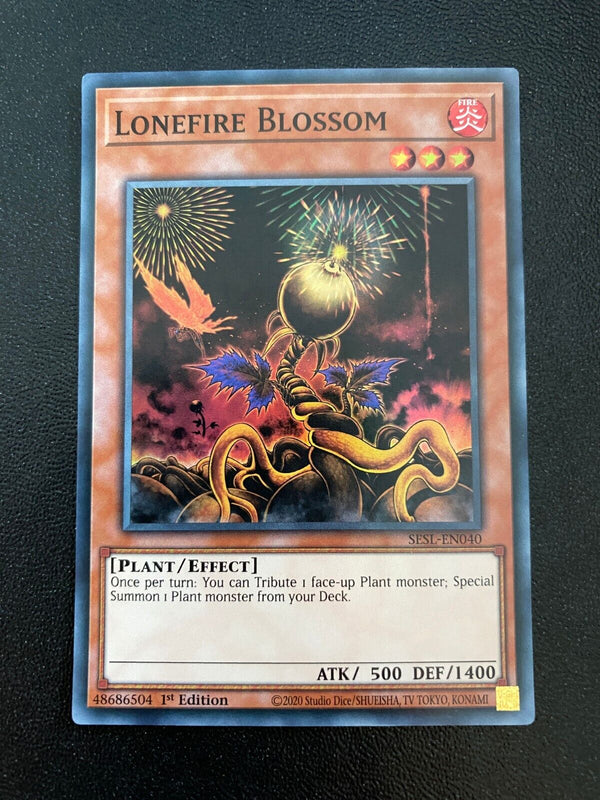 Yugioh Lonefire Blossom SESL-EN040 Super Rare 1st Edition VLP/NM