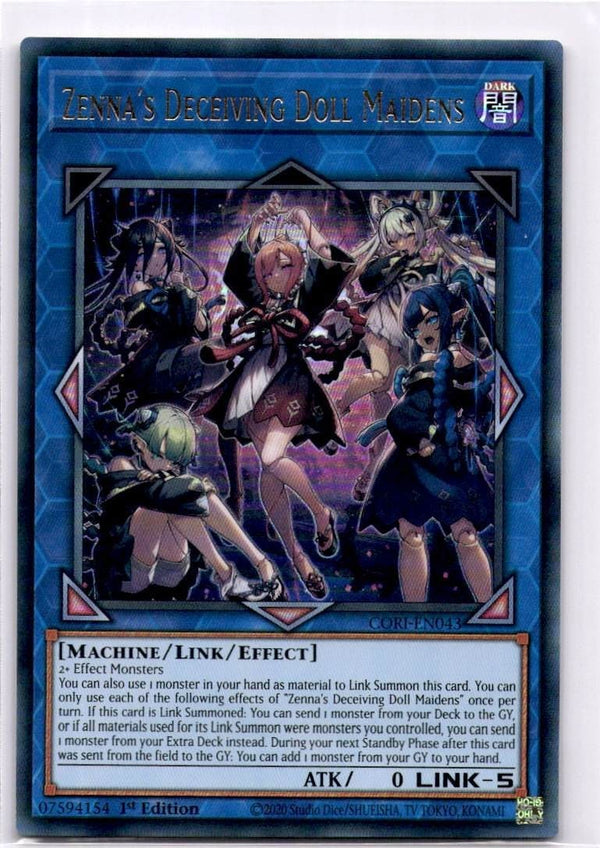 Yugioh Zenna's Deceiving Doll Maidens CORI-EN043 Ultra Rare 1st Edition NM