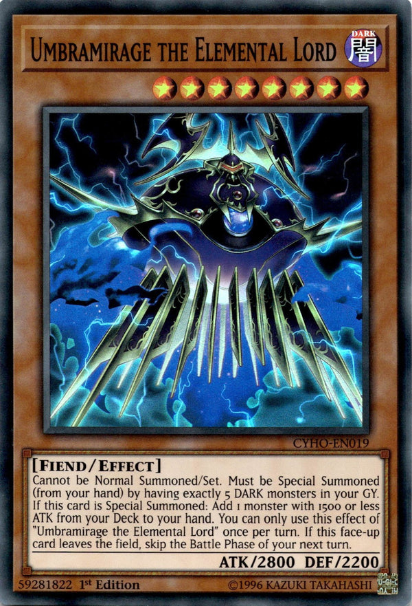 Yugioh Umbramirage The Elemental Lord CYHO-EN019 Super Rare 1st Edition NM
