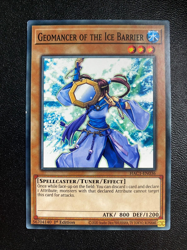 Yugioh Geomancer of the Ice Barrier HAC1-EN036 Common 1st Edition VLP/NM