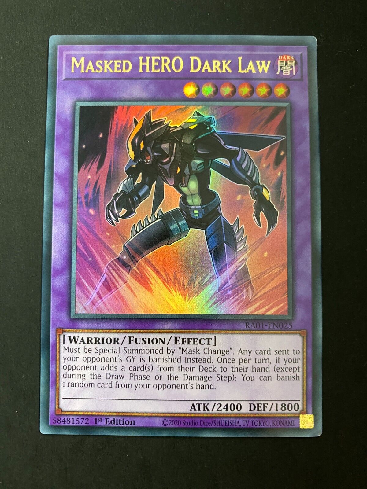 Yugioh Masked HERO Dark Law RA01-EN025 Ultra Rare 1st Edition LP