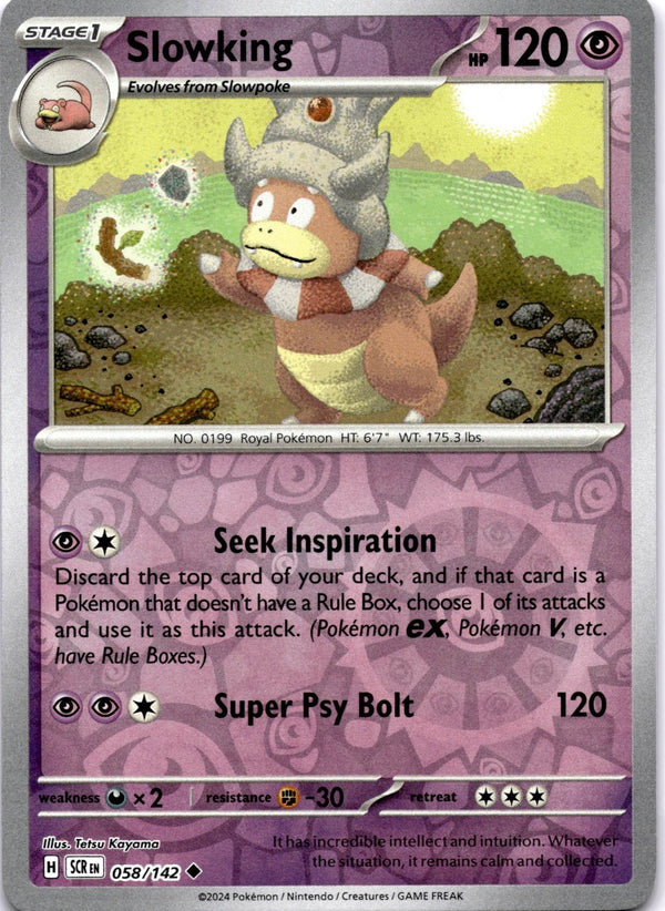 Pokemon Slowking 058/142 Stellar Crown Reverse Holo NM