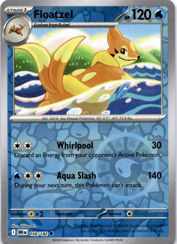 Pokemon Floatzel 058/182 Destined Rivals Reverse Holo NM