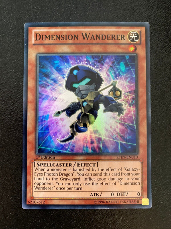 Yugioh Dimension Wanderer ZTIN-EN010 Super Rare 1st Edition MP/LP