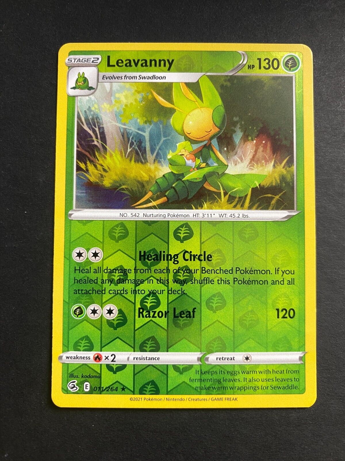 Pokemon Leavanny 011/264 Fusion Strike Reverse Holo NM