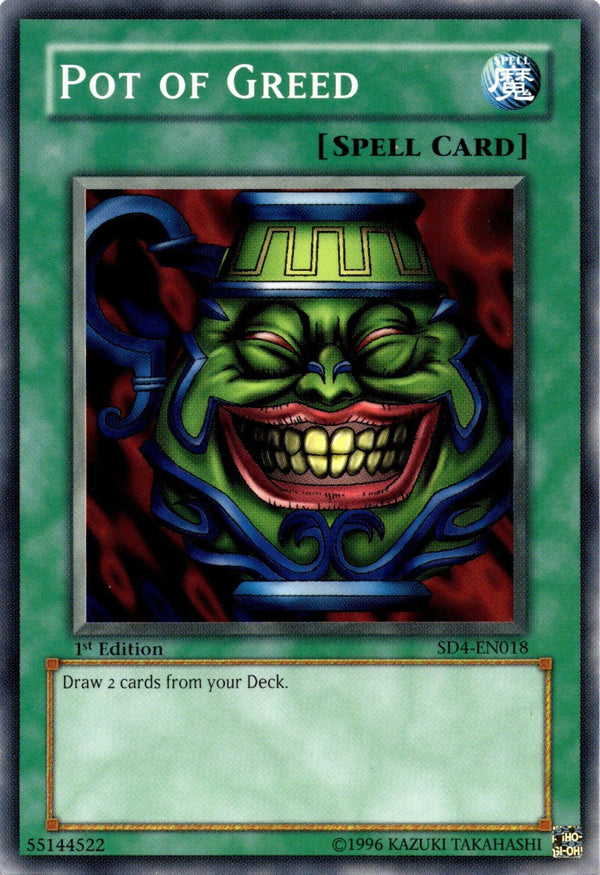 Yugioh Pot of Greed SD4-EN018 Common 1st Edition NM