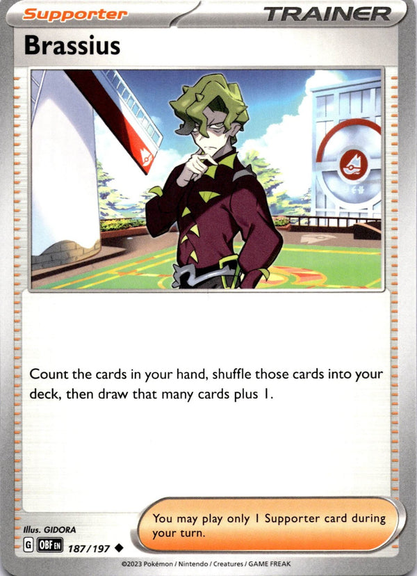 Pokemon Brassius 187/197 Obsidian Flames Non Holo NM