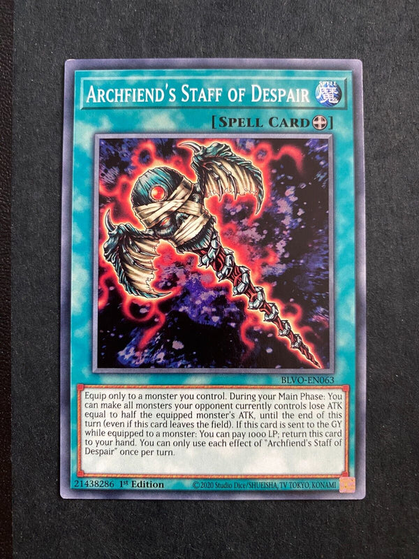 Yugioh Archfiend's Staff of Despair BLVO-EN063 Common 1st Edition LP