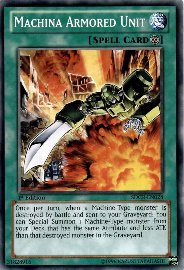 Yugioh Machina Armored Unit SDCR-EN028 Common 1st Edition NM