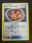 Pokemon Unidentified Fossil 165/195 Silver Tempest Reverse Holo NM