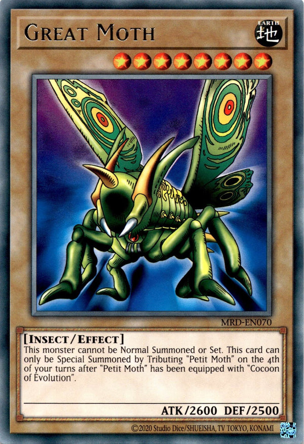 Yugioh Great Moth MRD-EN070 Rare Unlimited Edition NM