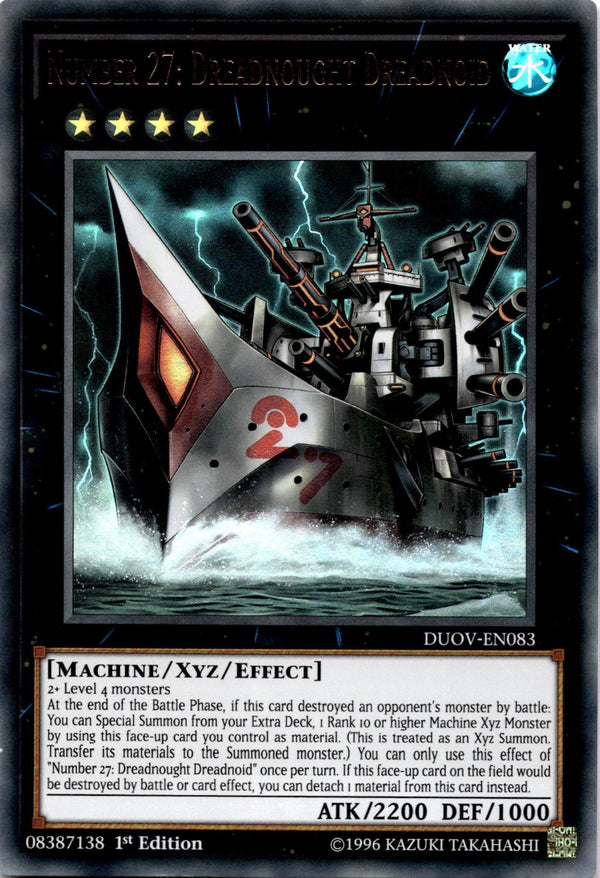 Yugioh Number 27: Dreadnought Dreadnoid DUOV-EN083 Ultra Rare 1st Edition LP