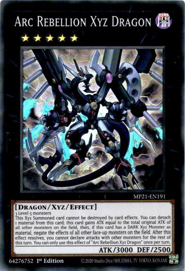 Yugioh Arc Rebellion Xyz Dragon MP21-EN191 Super Rare 1st Edition NM