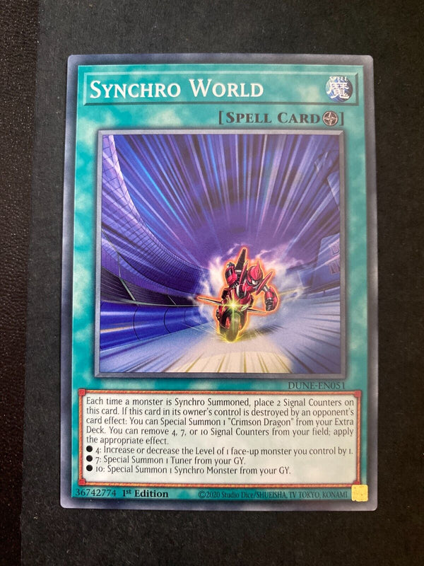 Yugioh Synchro World DUNE-EN051 Common 1st Edition NM