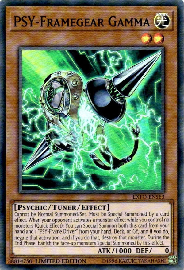 Yugioh PSY-Framegear Gamma EXFO-ENSE3 Super Rare Limited Edition VLP/NM