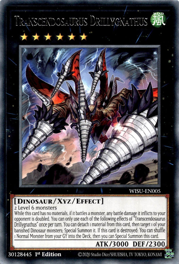Yugioh Transcendosaurus Drillygnathus WISU-EN005 Rare 1st Edition NM