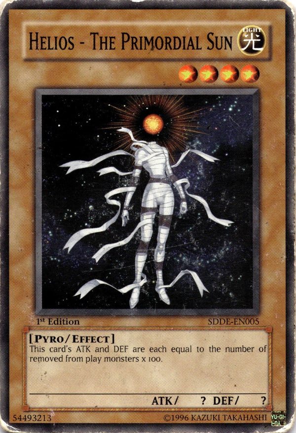 Yugioh Helios - The Primordial Sun SDDE-EN005 Common 1st Edition DAMAGED