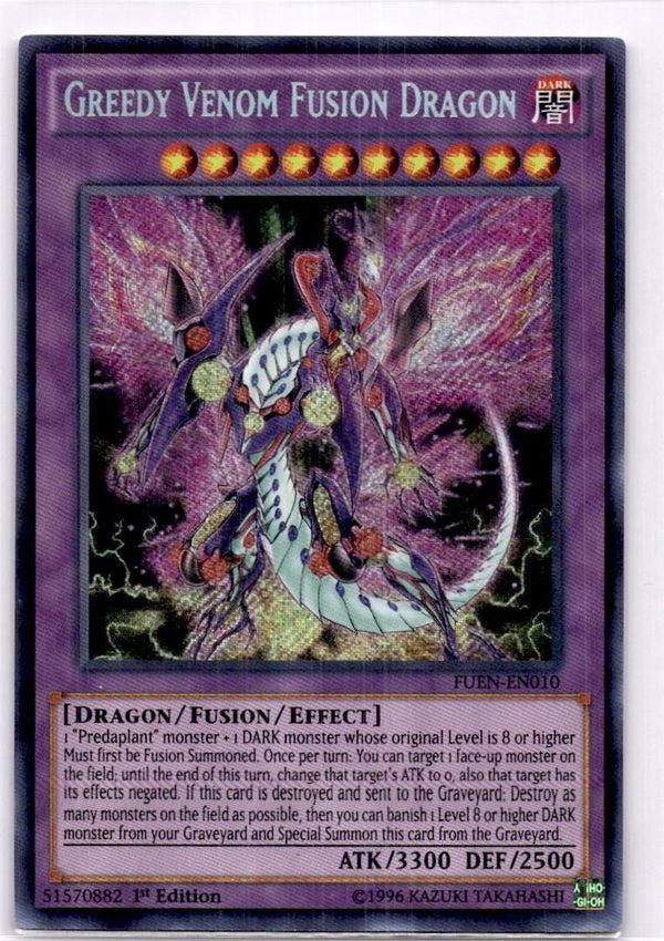Yugioh Greedy Venom Fusion Dragon FUEN-EN010 Secret Rare (NA PRINT) 1st Ed NM