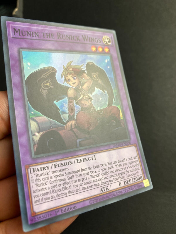 Yugioh Munin the Runick Wings TAMA-EN038 Super Rare 1st Edition LP