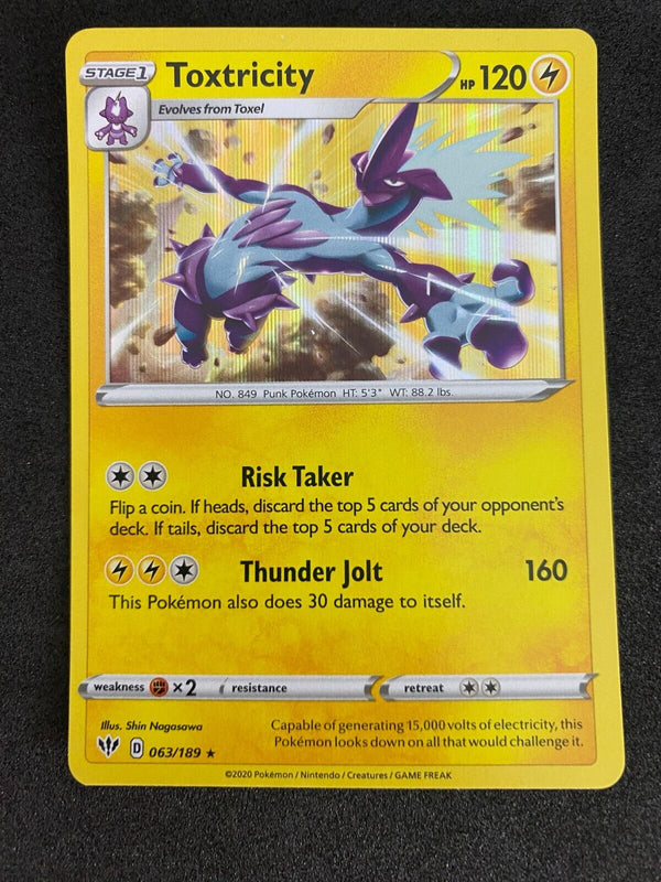 Pokemon Toxtricity 063/189 Darkness Ablaze Holo NM-MINT 63/189