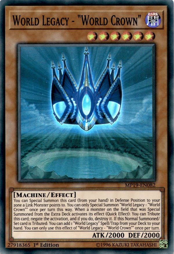 Yugioh World Legacy - World Crown MP19-EN082 Super Rare 1st Edition NM