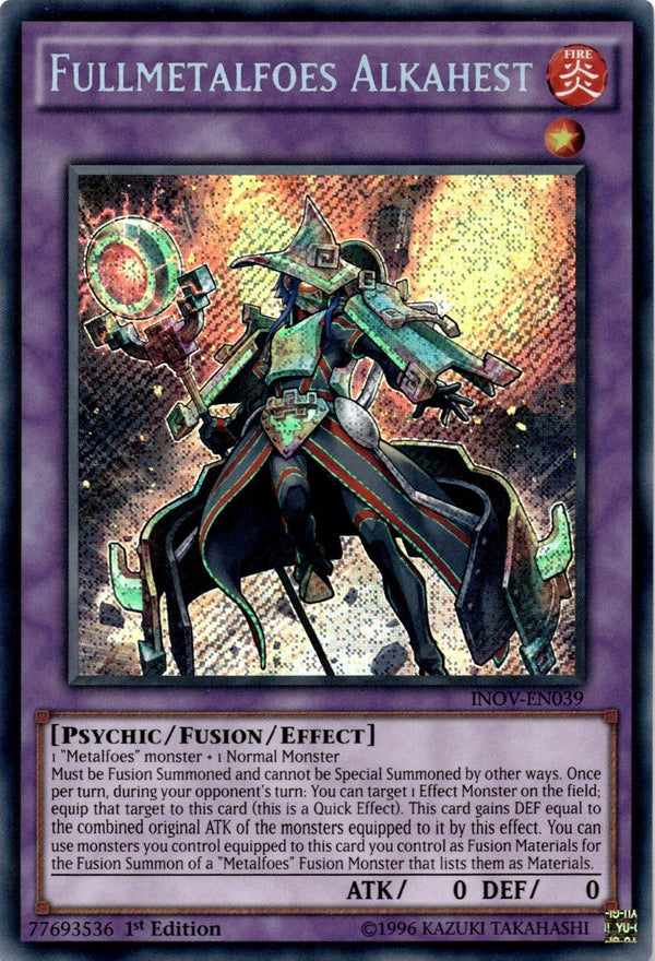 Yugioh Fullmetalfoes Alkahest INOV-EN039 Secret Rare 1st Edition LP
