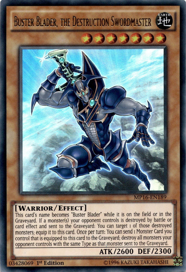 Yugioh Buster Blader, The Destruction Swordmaster MP16-EN189 Ultra Rare  LP