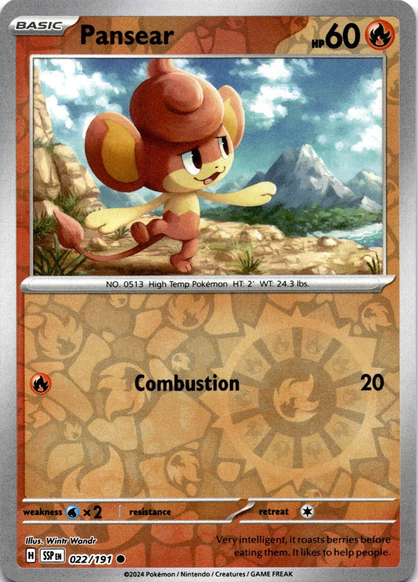 Pokemon Pansear 022/191 Surging Sparks Reverse Holo LP/NM