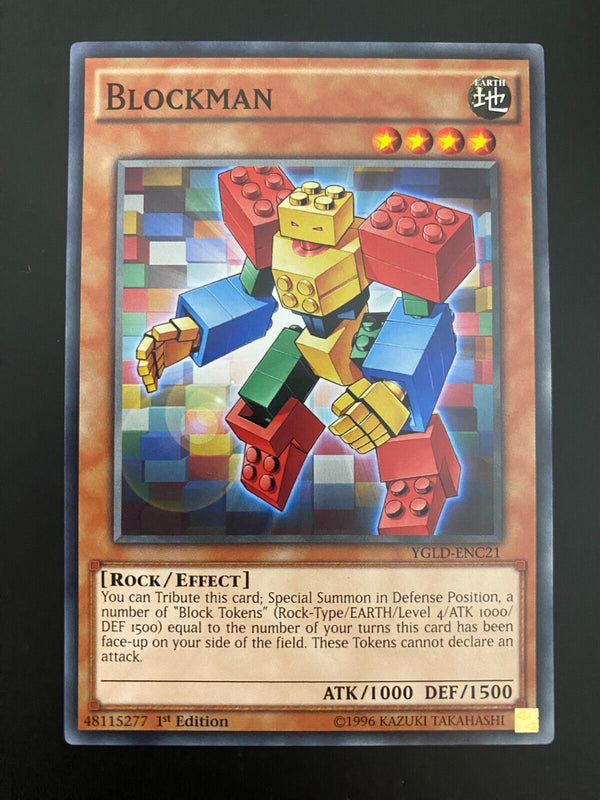 Yugioh Blockman YGLD-ENC21 Common 1st Edition NM/MINT