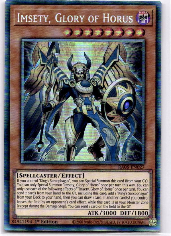 Yugioh Imsety, Glory of Horus RA05-EN027 Collector’s Rare 1st Edition NM