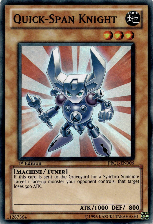 Yugioh Quick-Span Knight PRC1-EN006 Super Rare 1st Edition LP