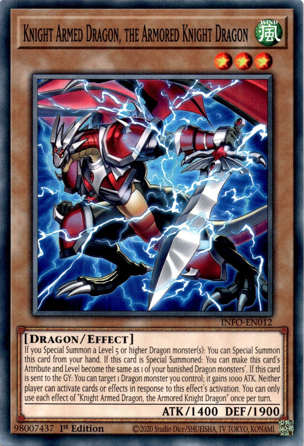 Yugioh Knight Armed Dragon, the Armored Knight Dragon INFO-EN012 Common 1st NM