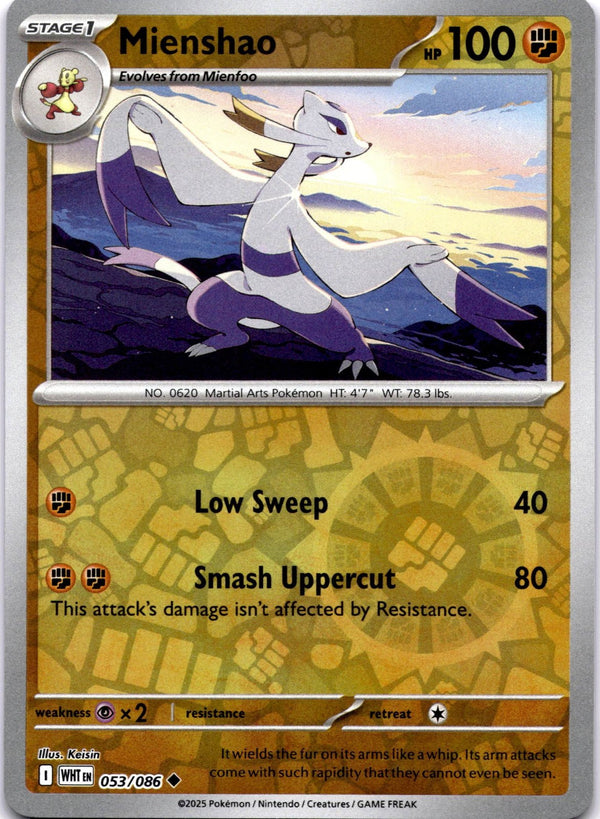 Pokemon Mienshao 053/086 White Flare Reverse Holo NM