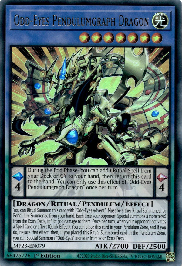 Yugioh Odd-Eyes Pendulumgraph Dragon MP23-EN079 Ultra Rare 1st Edition NM