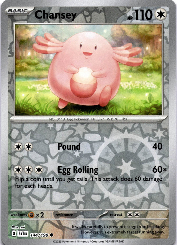 Pokemon Chansey 144/198 Scarlet Violet Base Reverse Holo NM