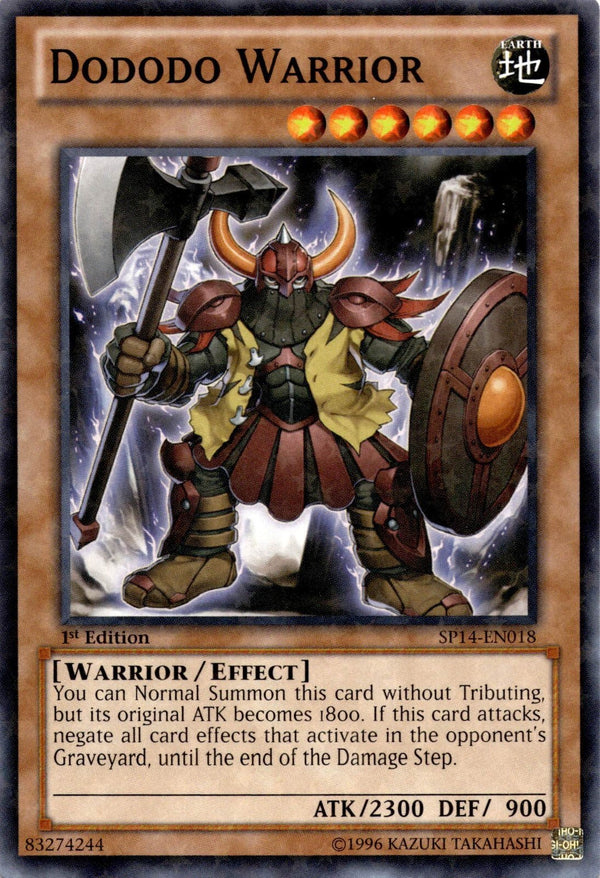Yugioh Dododo Warrior SP14-EN018 Starfoil Rare 1st Edition NM