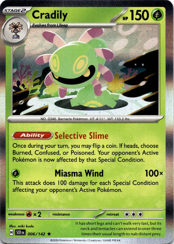 Pokemon Cradily 006/142 Stellar Crown Holo NM