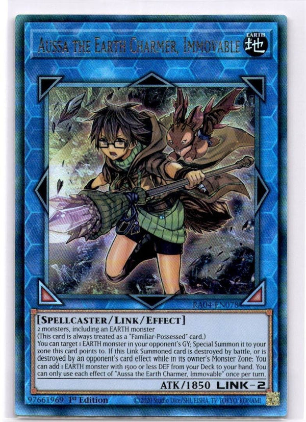 Yugioh Aussa the Earth Charmer, Immovable RA04-EN078 Ultimate Rare 1st Ed NM