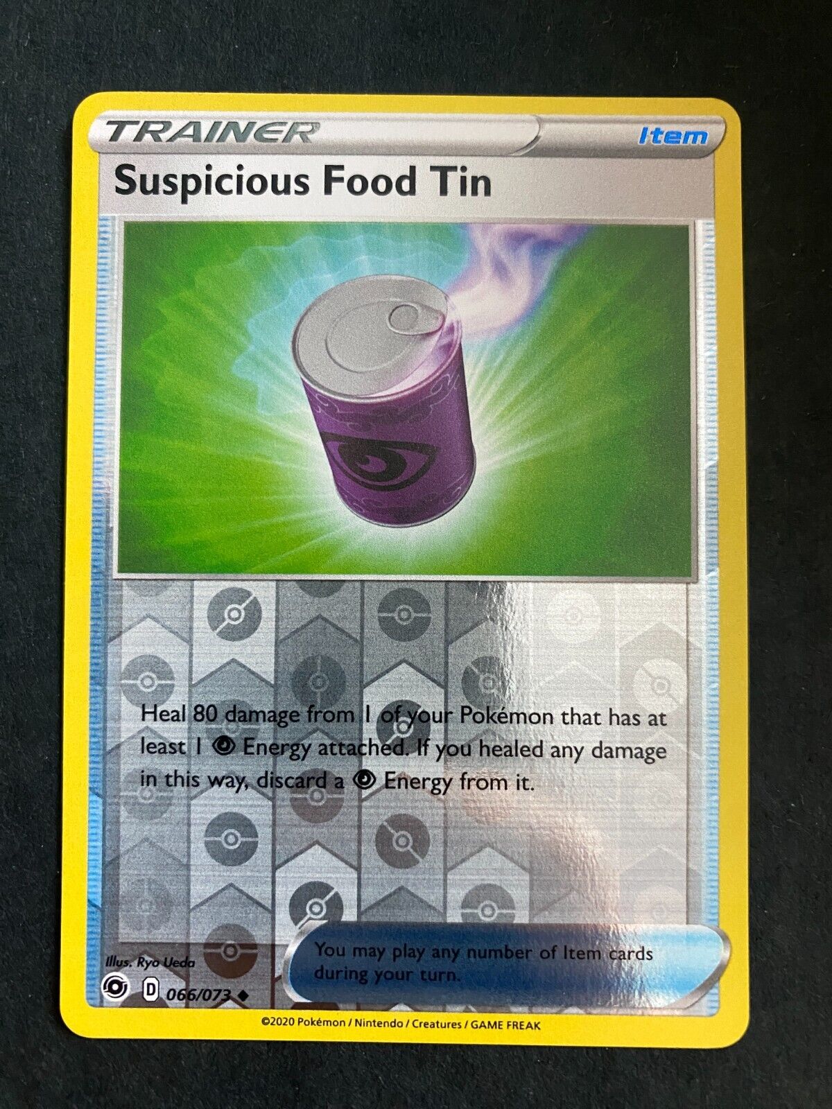 Pokemon Suspicious Food Tin 066/073 Champion’s Path Reverse Holo NM