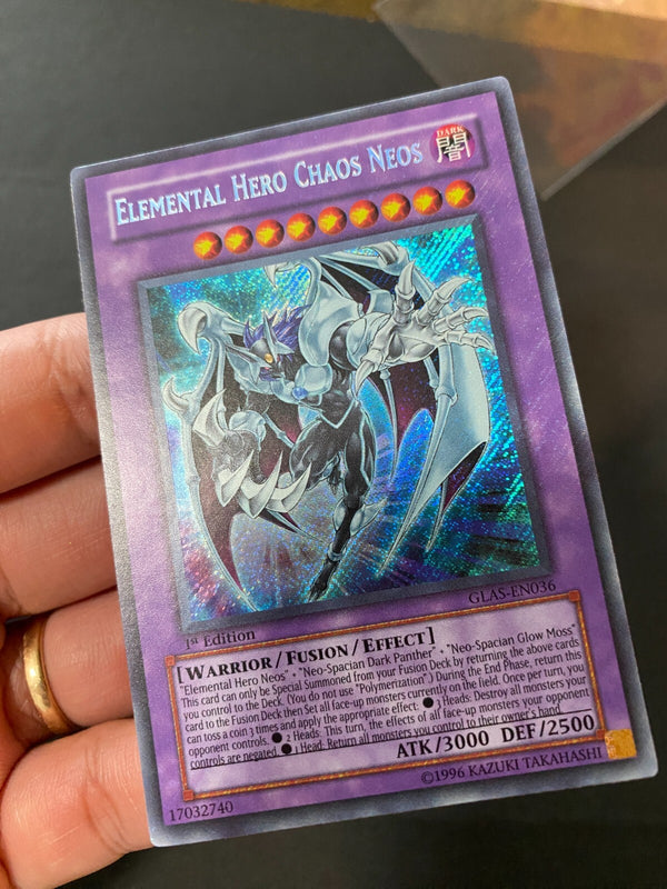 Yugioh Elemental Hero Chaos Neos GLAS-EN036 Secret Rare 1st Edition VLP/NM