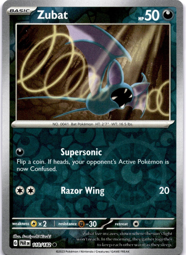 Pokemon Zubat 110/182 Paradox Rift Reverse Holo NM